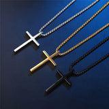 Womens Cross Necklace Stainless Steel Pendant Chain