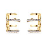 CZ Ear Hook Clip Earrings Four-Prong Setting
