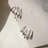 CZ Ear Hook Clip Earrings Four-Prong Setting