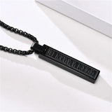 Silver Stainless Steel Roman Numerals Pendant Necklace for Men Women