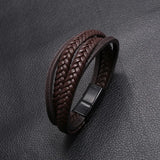 Multilayer Leather Bracelet Men Hand Charm Jewelry