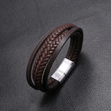 Multilayer Leather Bracelet Men Hand Charm Jewelry