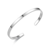 Silver Stainless Steel Cuff Bracelet Open Bangle Punk Vintage