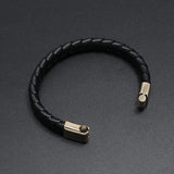 Punk Braided Leather Rope Bracelet Magnetic Buckle Bracelets Men