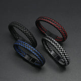 Punk Braided Leather Bracelet Men Women Jewelry Unisex Bangles