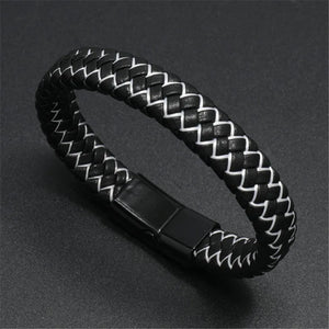 Punk Braided Leather Bracelet Men Women Jewelry Unisex Bangles