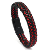 Punk Braided Leather Bracelet Men Women Jewelry Unisex Bangles