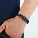 Punk Braided Leather Bracelet Men Women Jewelry Unisex Bangles