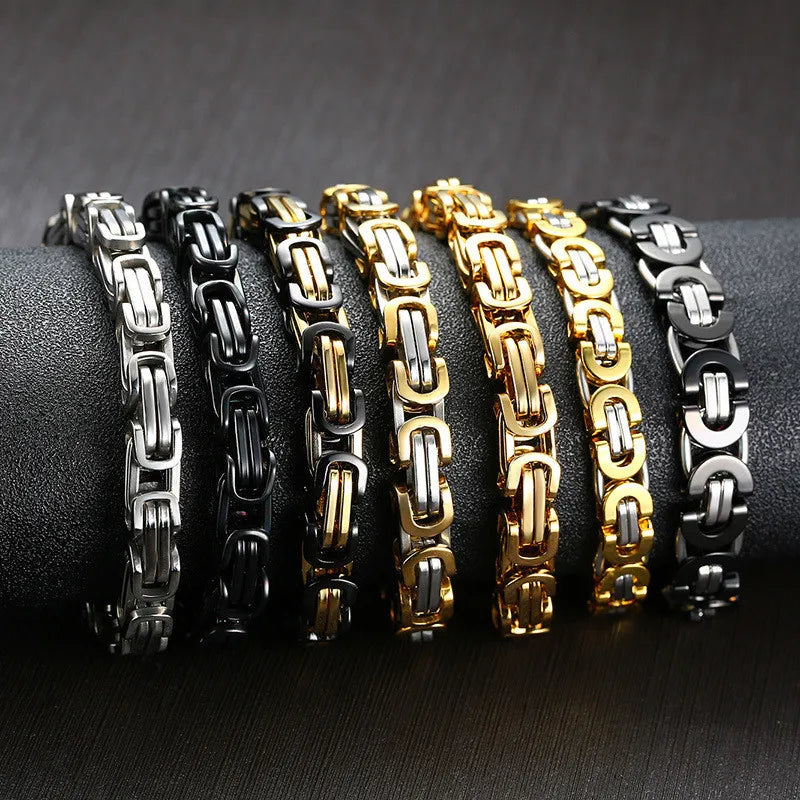 Punk Vintage Men Bracelet Stainless Steel Bangle Accessory
