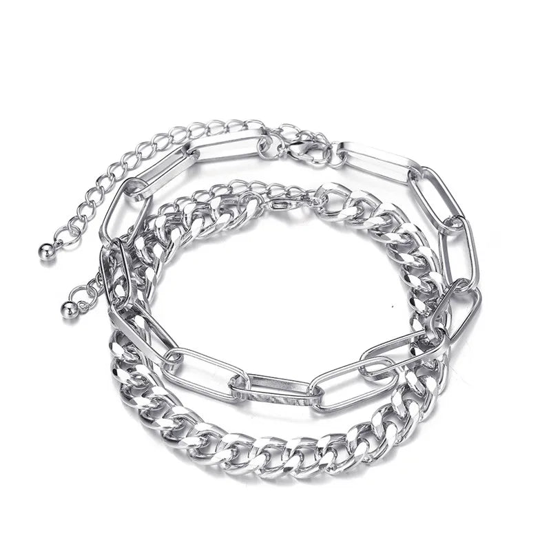 Vintage Silver Chain Anklet for Women