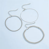 Silver Chain Anklets Set For Women Beach Foot Jewelry Leg Chain Anklet Bracelets