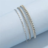 Silver Chain Anklets Set For Women Beach Foot Jewelry Leg Chain Anklet Bracelets