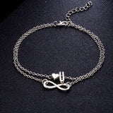 Silver Heart Alphabet Leg Bracelets For Women Foot Jewelry