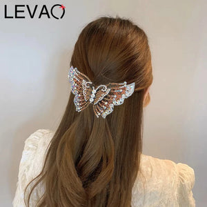 Rhinestone Butterfly Hairpin Barrettes for Women