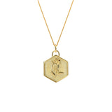 925 Silver Hexagonal Rose Flower Necklace 18k Jewelry Gift