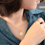 925 Silver Hexagonal Rose Flower Necklace 18k Jewelry Gift