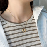 925 Silver Circle Pendant Necklace, Casual Choker Jewelry