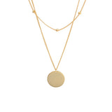 925 Silver Ball Beads Choker Necklace with Blank Disc Pendant