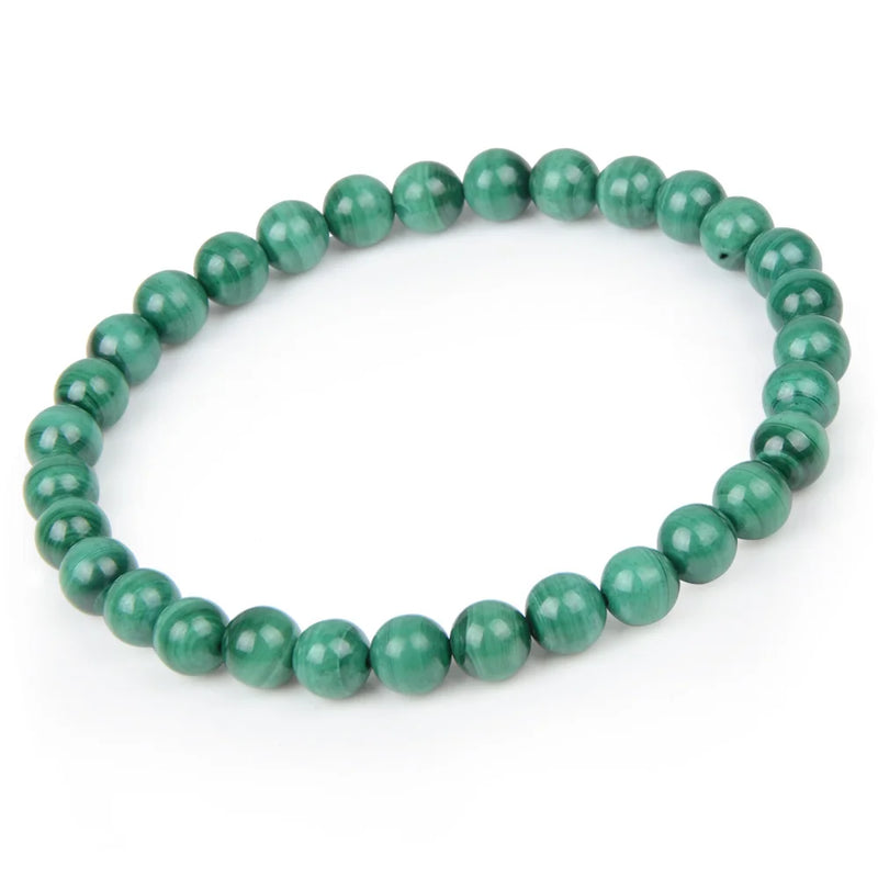 Natural Malachite Beaded Bracelet for Men Women