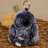 Rex Rabbit Fur Bunny Pendant Keychain Fluffy Toy Doll Bag Car Charm