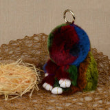 Rex Rabbit Fur Bunny Pendant Keychain Fluffy Toy Doll Bag Car Charm