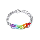 LGBT Titanium Steel Rainbow Bracelet Couples