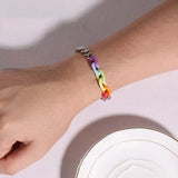 LGBT Titanium Steel Rainbow Bracelet Couples