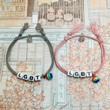 LGBT Gay Bracelet Magnet Attract Rainbow Hand Rope Letters Couple Bracelet