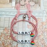 LGBT Gay Bracelet Magnet Attract Rainbow Hand Rope Letters Couple Bracelet