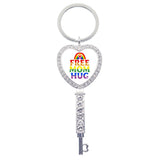 Love Is Love Rainbow Heart Keychain Charm LGBT Jewelry