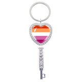Love Is Love Rainbow Heart Keychain Charm LGBT Jewelry