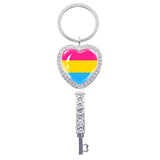 Love Is Love Rainbow Heart Keychain Charm LGBT Jewelry