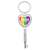 Love Is Love Rainbow Heart Keychain Charm LGBT Jewelry