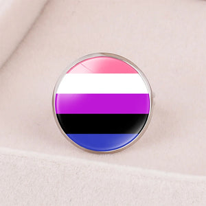 Rainbow Ring LGBT Pride Brooch Pin