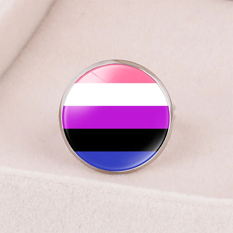 Rainbow Ring LGBT Pride Brooch Pin