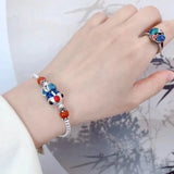 LH2023 Lucky Doodle Fish Bracelet with Red Agate