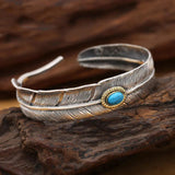 Feather Set Turquoise Bracelets - Personalized Men's and Women's Jewelry