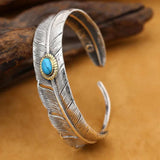 Feather Set Turquoise Bracelets - Personalized Men's and Women's Jewelry