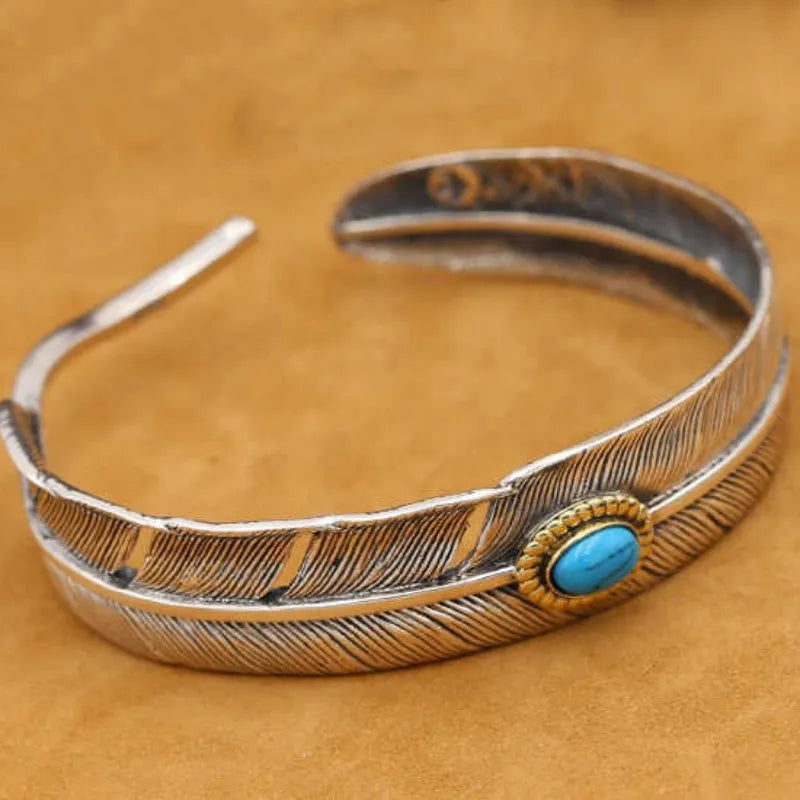 Feather Set Turquoise Bracelets - Personalized Men's and Women's Jewelry