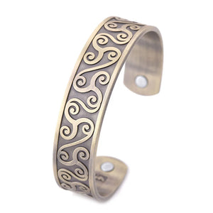 Celtics Knot Symbol Silver Magnetic Cuff Bracelet Vintage Jewelry