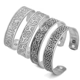 Celtics Knot Symbol Silver Magnetic Cuff Bracelet Vintage Jewelry
