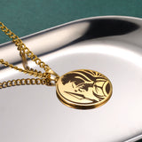 Greek Mythology Pendant Necklace Stainless Steel Vintage Choker