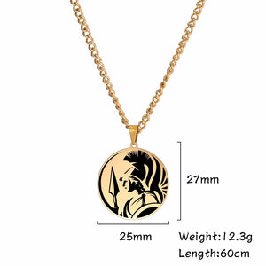 Greek Mythology Pendant Necklace Stainless Steel Vintage Choker