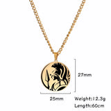 Greek Mythology Pendant Necklace Stainless Steel Vintage Choker
