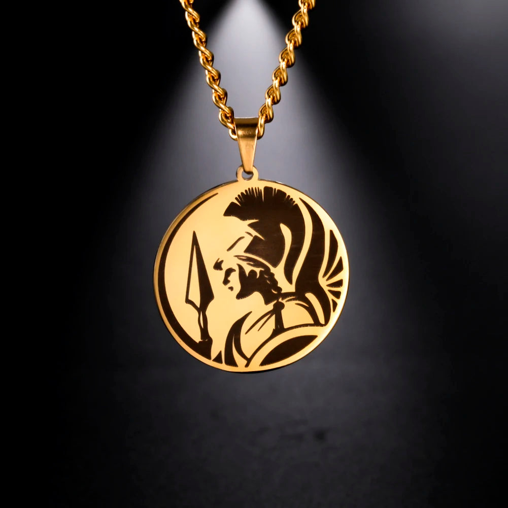 Greek Mythology Pendant Necklace Stainless Steel Vintage Choker