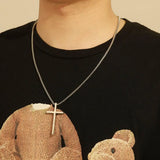 Stainless Steel Cross Pendant Necklace Box Chain Charm Necklaces