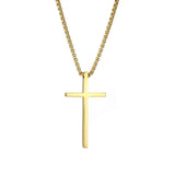 Stainless Steel Cross Pendant Necklace Box Chain Charm Necklaces