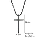 Stainless Steel Cross Pendant Necklace Box Chain Charm Necklaces