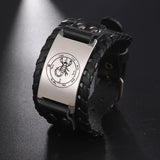 Mars Pentacles Leather Bracelet Solomon Amulet Bangle