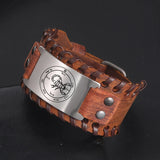 Mars Pentacles Leather Bracelet Solomon Amulet Bangle